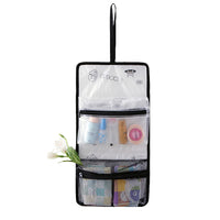 PVC Transparent Foldable Hanging Toiletry Bag Waterproof Travel Cosmetic Organizer for Bathroom