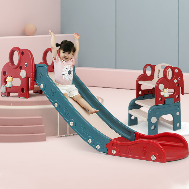 Kids' Elephant Slide and Chair Set with Story Machine, Thickened and Extended Indoor Playground Toy