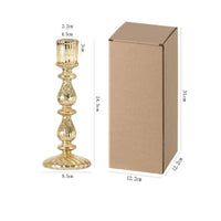 Ribbed Glass Candlestick Fluted Taper Glass Candle Holder Lustrous Finish Taper Candle Holder Tall Stem