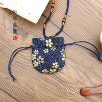 Embroidered Sachet Empty Bag for DIY Fragrance or Keepsakes, Portable Neck Hanging Lucky Pouch