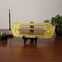 Abacus with Display Stand Gold-Colored Decorative Abacus Engraved Desk Decor for Office