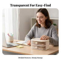 Stackable Storage Drawer Transparent Stackable Drawer Set adaptable for Home