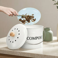 Kitchen Compost Bin Cylindrical Compost Bin with Lid Sturdy