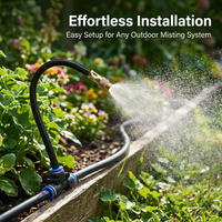 Brass Misting Nozzle Tee, Adjustable Direction, Quick Connect, for Outdoor Cooling System, Garden Watering, Humidification