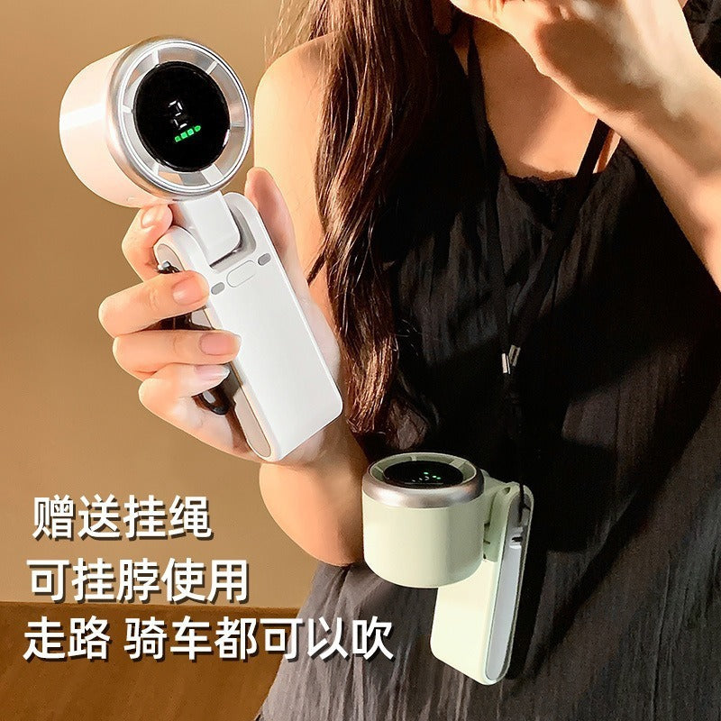 N607 Handheld Fan with Long Battery Life, Mini Portable, Quiet, Neck-Hanging, Turbo