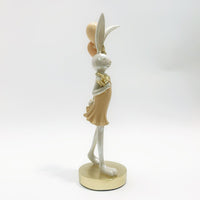 Cartoon Rabbit Holding Balloon Resin Craft Gift for Couples and Students