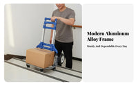 Foldable Design 6-Wheel Stair Climber Dolly Lightweight Aluminum Alloy Stair Climbing Cart Adjustable Handle Folding Hand Truck Mute Wheels for Travelers, Delivery Personnel, Shopping, Stairs, Travel, Outdoor