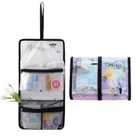PVC Transparent Foldable Hanging Toiletry Bag Waterproof Travel Cosmetic Organizer for Bathroom