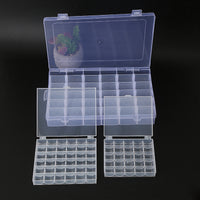 Clear Plastic Bobbin Box Organizer with Multiple Grids for Sewing Machine Bobbins, Direct from Manufacturer