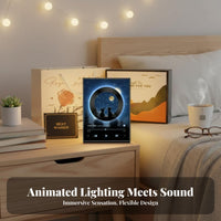 tap Controls vinyl turntable design Speaker light Multifunctional Design Speaker light Combo Bluetooth Connectivity Night Light Vintage Inspired for Gift Givers, Music Lovers, Bedroom, Nighttime, Living Room, slumberice
