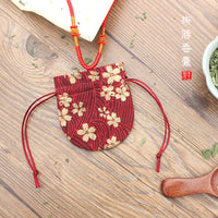 Embroidered Sachet Empty Bag for DIY Fragrance or Keepsakes, Portable Neck Hanging Lucky Pouch