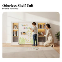 Storage Unit with Whiteboard Doors Sturdy Construction 5-Tier Storage Cabinet Large Capacity storage unit for Children, Book Lovers, Bedroom, Study, Playroom