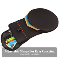 Practice Drum Pad Backpack Adjustable Shoulder Straps Music Accessory Drum Practice Bag Black