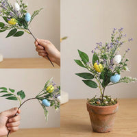 Easter Egg Branch Bright Colors Easter Floral Pick Colorful Speckled Egg Branch for Decorators, Party Hosts, Wreath Making, Living Room, Dining Table