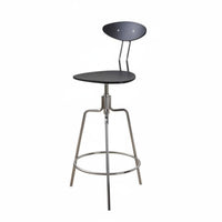 utilitarian Design Adjustable Stool with Backrest Vintage aesthetic Counter Chair Stable Base Seating Furniture Easy Assembly for Adults, Business Owners, Homeowners, Cafe, Restaurant, Kitchen Island, Lounge
