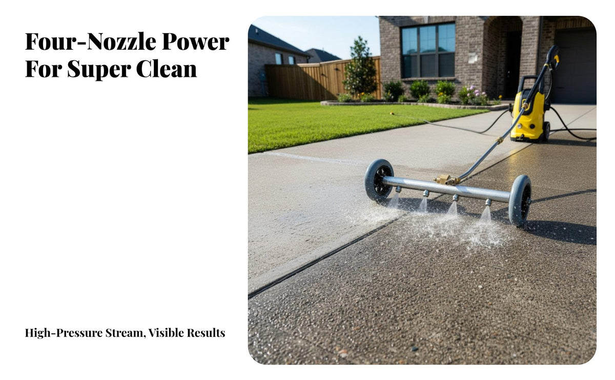 Changeable Spray Direction 2-in-1 Underbody Cleaner Replaceable Nozzles Car Chassis Washer Attachment Heavy-Duty Material for Patios, Decks