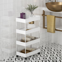 Portable Multi-layer Storage Cart with Wheels for Kitchen Bathroom Narrow Spaces