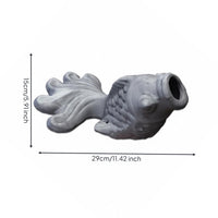 Weather-Resistant Koi Aquatic Creature Fountain Spitter High-Temperature Fired Chinese Design Wall Fountain Traditional Craftsmanship Architectural Ornament Creates Soothing Atmosphere for Eaves, Patio