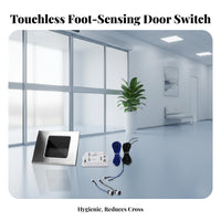 Hygienic Medical Door Foot Switch Stainless Steel Panel Foot Sensor Switch Recessed Mount Design Hands-Contactless Door Access Er Easy Installation for Cleanroom Workers, Facility Managers, Operating Rooms, Research Facility Oratories, Cleanrooms