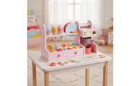 Ice Cream Shop Playset Tabletop Ice Cream Counter Playset Exploratory-Designed Pretend Imaginative Eatery for Kids, Playroom, Classroom