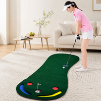Expert Putting Green Mat, Indoor Outdoor Practice Mat for Home Garden, Flocked Fabric with Cup & Slope Feature