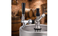 Threaded Keg Beer Faucet Polished Keg Tap with Lever Handle Compact Beer Faucet with Handle Long-Lasting for Kegerators