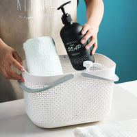Japanese Style Portable Plastic Storage Basket for Bath, Picnic, and Sundries