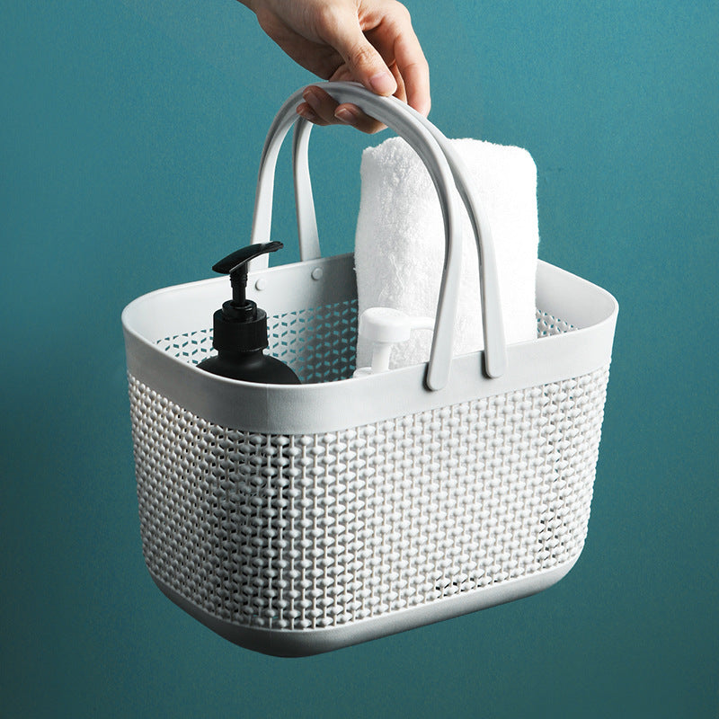 Japanese Style Portable Plastic Storage Basket for Bath, Picnic, and Sundries