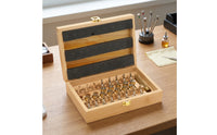 20 Pieces Watch Winding Key Set Knurled Size Marked Pocket Watch Winding Tool Set Wood Box Tool Kit