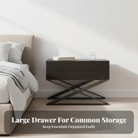 Nightstand with Storage Italian Inspired Bedside Cabinet Easy to Clean for Hotel