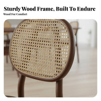 Nordic Design Cane Back Chair Woven Backrest Household Furniture Minimalist Design Home Seating for Restaurant Owners, Homeowners, Interior Designers, Dining Room, Hotel, Cafe