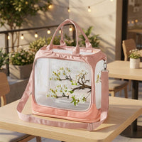 Bird Carrier Portable Bird Cage with Oxford Cloth, Transparent Breathable Pet Bird Bag for Travel, Parrot Carrier with Handle for Small Animals