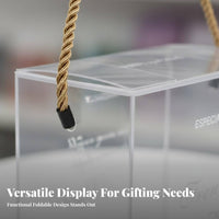 Clear Box Easy Assembly Transparent Gift Box Versatile Foldable Clear Container for DIY Enthusiast S, Dessert Makers, Retail Display, Weddings
