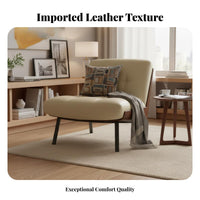 Genuine Leather Curved Shell Accent Chair Nordic Design Single Sofa Italian Inspired Armchair artisanal aesthetic for Interior Designers, Homeowners, Adults, Living Room, Bedroom, Lounge Area, studying corner
