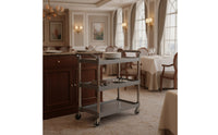 Commercial 3-Tier Rolling Cart Heavy-Duty Mobile Service Cart Sturdy Easy to Clean for Restaurants, Hotels