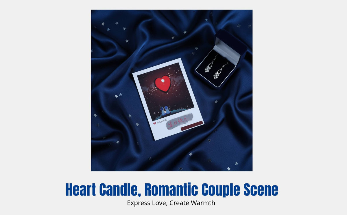 Creative Hidden Note Greeting Card, Heart Candle Postcard, Romantic Surprise Gift for Partners, Birthday, Valentine's Day, Anniversary