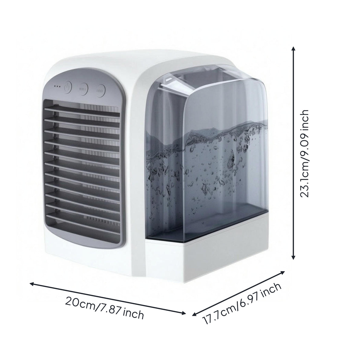 USB Mini Air Chiller Desktop Bladeless Air White Cooling Unit and Gray Humidifying Fan for Office