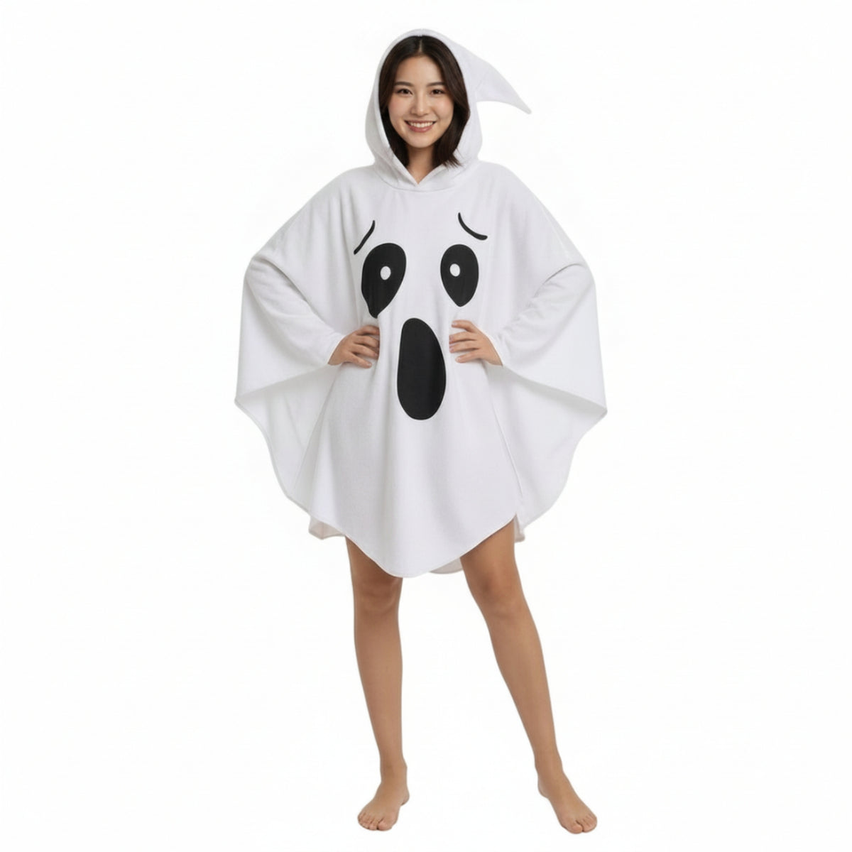 Ghost Poncho White Ghost Costume Spooky for Cosplay