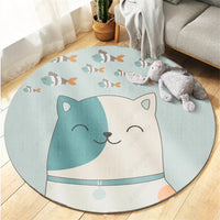 Cartoon Round Area Rug for Kids' Room, Bedroom, Computer Chair, or Hanging Basket Chair