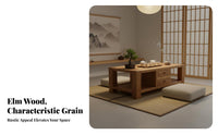 Minimalist Design sturdy Wood Block Table Rustic design Rectangular Coffee Table Sturdy Frame Tea surface Spacious Surface for Homeowners, Apartment Dwellers, Lounge Area, Reception Hall, Office