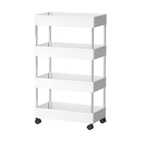 Portable Multi-layer Storage Cart with Wheels for Kitchen Bathroom Narrow Spaces