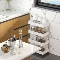 Portable Multi-layer Storage Cart with Wheels for Kitchen Bathroom Narrow Spaces