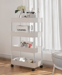 Portable Multi-layer Storage Cart with Wheels for Kitchen Bathroom Narrow Spaces