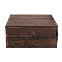 Double-Layer Wooden Tea Storage Box with Pull-Out Drawer, Gift Packaging