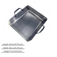 Two Side Handles Heavy-Duty Dustpan Silver-Gray Silver-Gray Finish Steel Dustpan Raised Side Handle Cleaning Tool Wide Rectangular for Mine, Outdoor