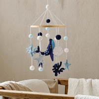 Baby Mobile with Felt Ornaments Ocean-Themed Crib Mobile Hanging for Newborns