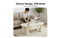 puffShaped Low Table Round border Design Curvy Table with Sphere Legs for Office