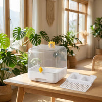 Small Bird Bath and Enclosed Bathing Parrot Cage Accessory, Bird Cage Accessory for Budgies Parrots Hygiene and Grooming