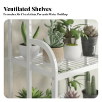 Three-Tier Plant Stand Mobile with 360° Wheels Three-Tier Rolling Planter Shelf Sturdy Duty Ventilated Shelves for Indoor, Patio