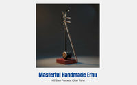 Erhu, Professional Rosewood Chinese String Instrument, Hexagonal Resonator, For Beginners and Experienced, Complete Accessories